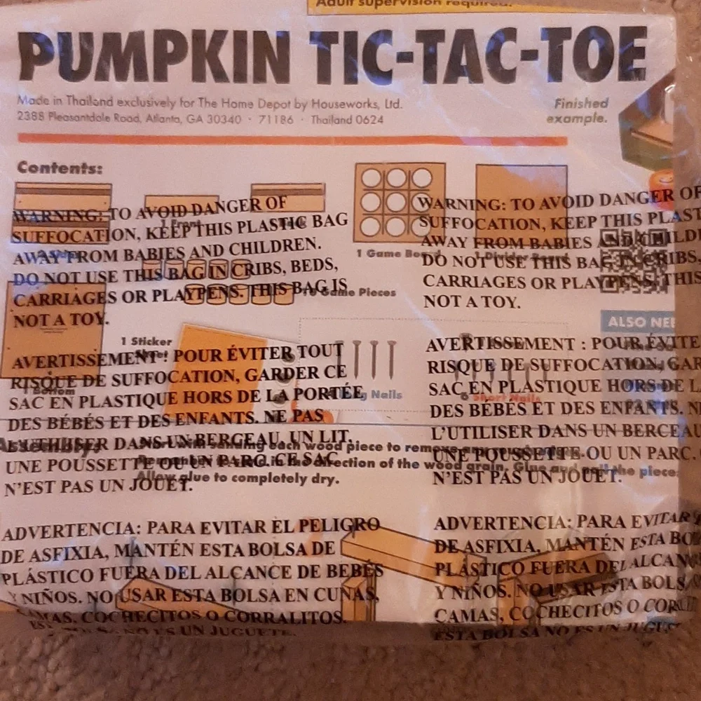 Home Depot Kids DIY Pumpkin Tic-Tac-Toe Game and Haunted Candy Box Crafts NIB